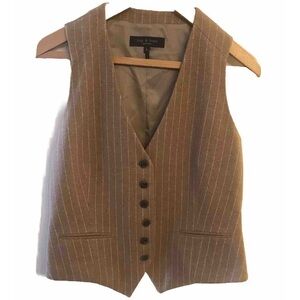 rag & bone - button down vest with adjustable back cotton size 8 beige